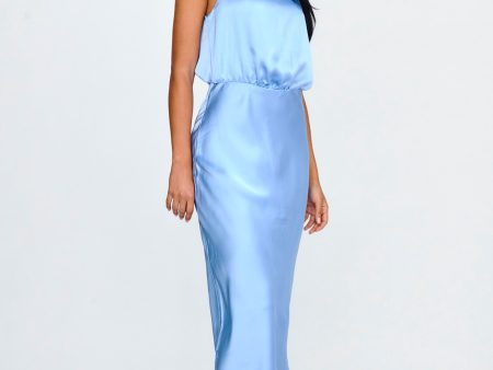 Midnight Hour Side Split Midi Dress Ocean Sale