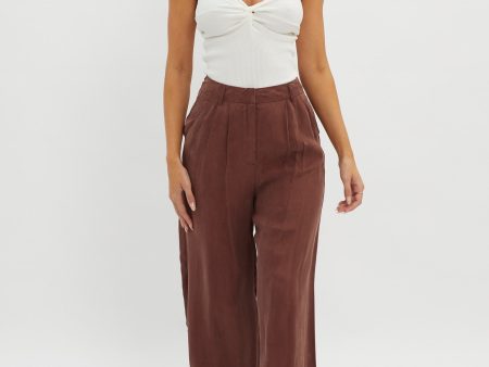 Dodie Straight Leg Trouser Pants Choco For Cheap