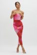 Logan Cami Strap Midi Dress Abstract Pink Fashion