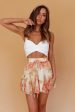 Robyn Flounce Mini Skirt Floral Peach on Sale