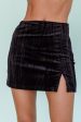 Anely Crushed Velour Mini Skirt Black Online now