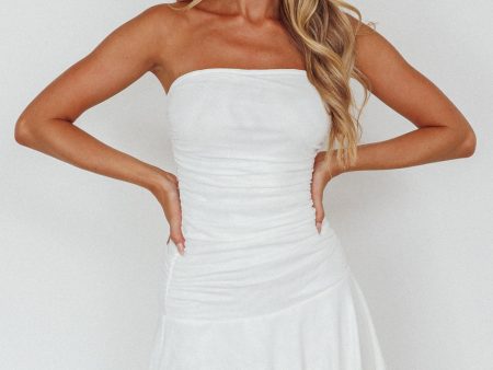 Modern Muse Asymmetrical Hem Mini Dress White Sale