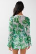 Sincerity Mini Skirt Floral Print Green For Sale