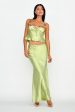 Rose Garden Satin Maxi Skirt Lime Cheap