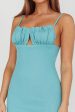 Jelina Gathered Bust Knit Midi Dress Teal Discount