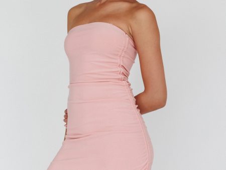 Cadiz Strapless Ruched Mini Dress Pink Sale