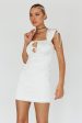 Yris String Tie Detail Mini Dress Off White For Sale