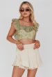 You Got It Tied Ruffle Skort Natural Discount