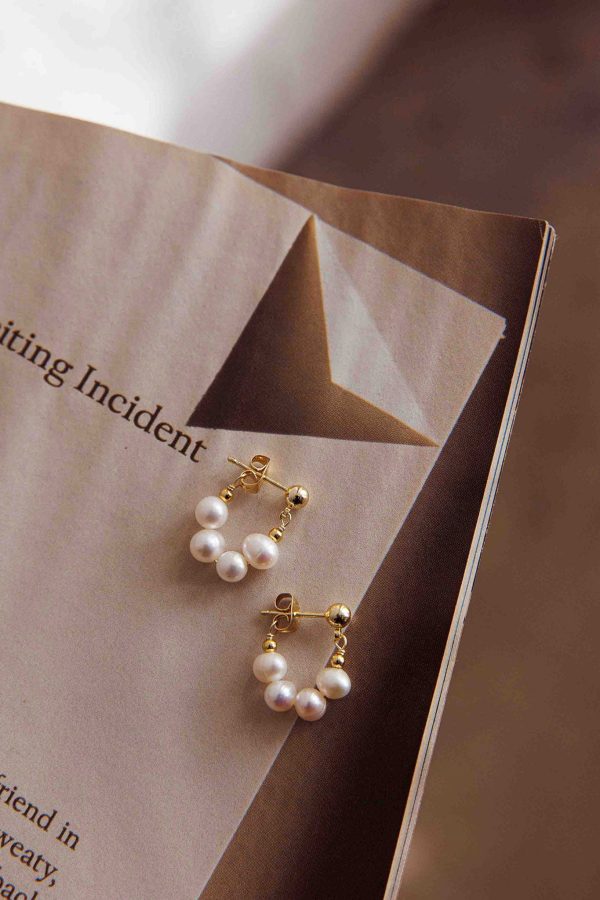 Milly Pearl Bead Earrings Gold Cheap