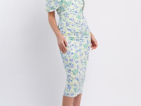 Lillianne Off-Shoulder Midi Dress Floral Blue Online