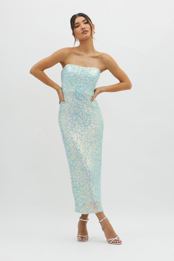 C est Moi Sequin Laced Back Blue Fashion