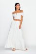 Canyon Cove Crochet Trim Maxi Skirt White For Sale