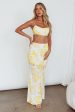 The Moment Satin Maxi Skirt Floral Yellow For Cheap