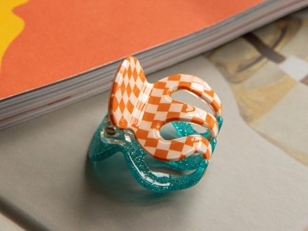 Anita Two-Side Hair Clip Blue Orange Sale