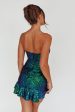 Zoey Strapless Sequin Mini Dress Black Green Sale