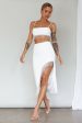 Attention Seeker Diamante Trim Midi Skirt Off White Online Sale