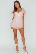 Aphrodite Angel Sleeve Layered Romper Pink on Sale