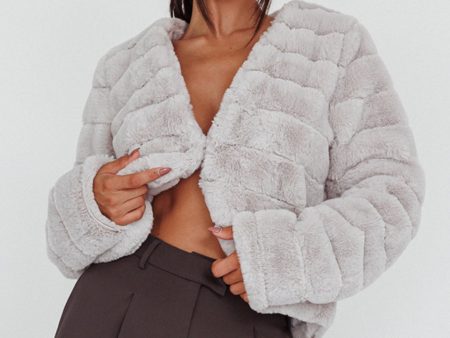 Montana Faux Fur Jacket Light Grey Fashion