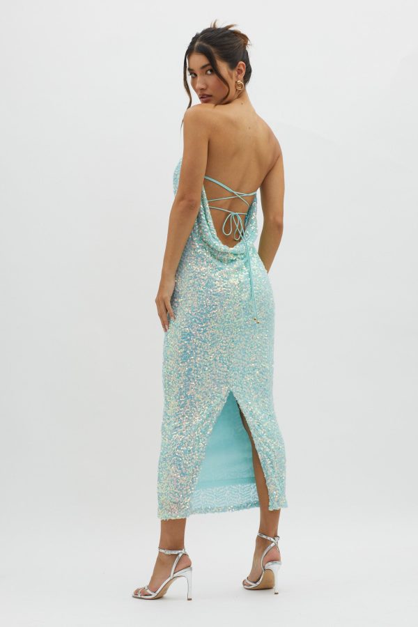 C est Moi Sequin Laced Back Blue Fashion