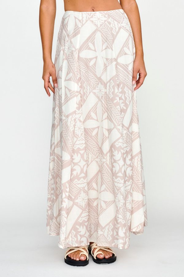 Sought After Maxi Skirt Print Latte Online Sale