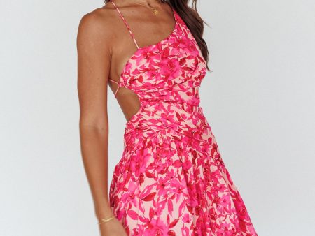 Destination Open Back Mini Dress Floral Pink Online now