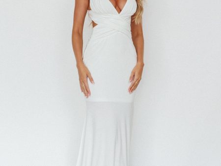 Alethia Cross Back Midi Dress White Online now