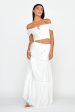 Canyon Cove Crochet Trim Maxi Skirt White For Sale