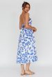 Randi Tie-Back Maxi Dress Leaf Print Blue Online Sale