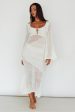 Zizi Long Sleeve Crochet Maxi Dress White Online Hot Sale