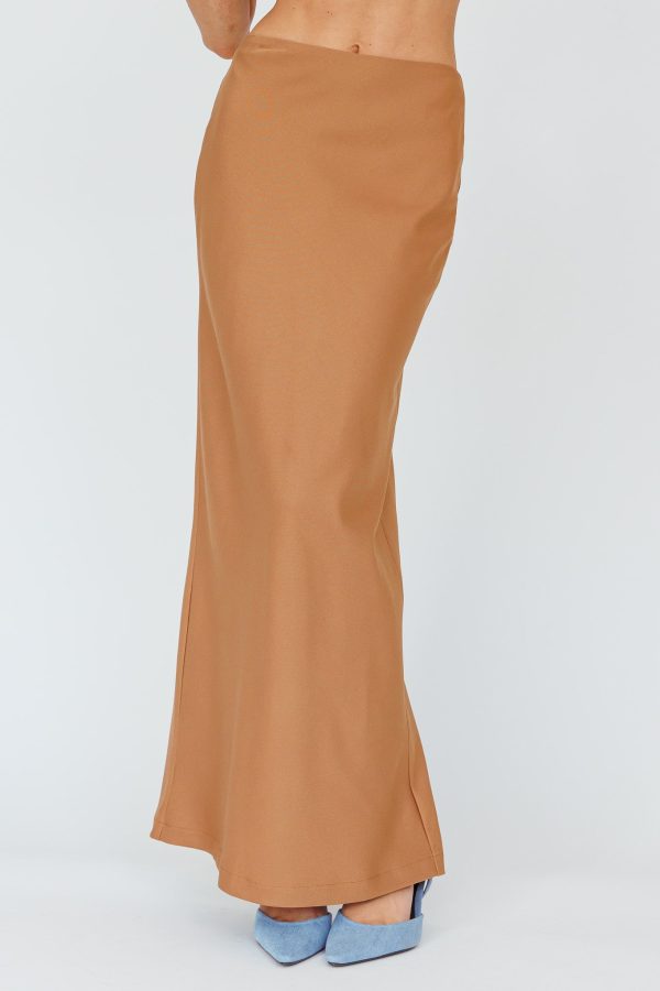 Valencia Flare Midi Skirt Mocha Online Sale