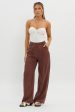 Dodie Straight Leg Trouser Pants Choco For Cheap