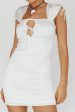 Yris String Tie Detail Mini Dress Off White For Sale