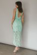 Piece Of Me Plunging Neckline Lace Dress Pistachio Fashion