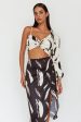 Amina Split Midi Skirt Printed Black Hot on Sale