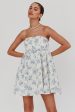 Vitoria Strapless Babydoll Dress Floral Blue Fashion