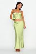 Rose Garden Satin Maxi Skirt Lime Cheap