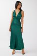 Theriz Lace Trim Tied Back Maxi Dress Green For Discount