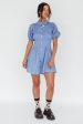 Zurich Pleated Waist Shirt Dress Blue Online