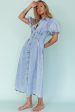 Zurich Pleated Waist Midi Dress Denim Blue Online Sale