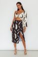 Amina Split Midi Skirt Printed Black Hot on Sale