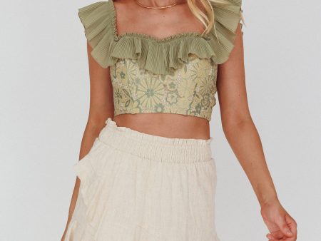 You Got It Tied Ruffle Skort Natural Discount