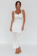 Milano Crochet Lace Midi Dress White Online Hot Sale