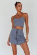 Ventura Lace-Up Skirt Suit Grey Hot on Sale