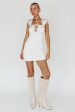 Yris String Tie Detail Mini Dress Off White For Sale