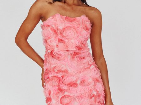 Charmer Floral Embellished Mini Dress Pink Discount