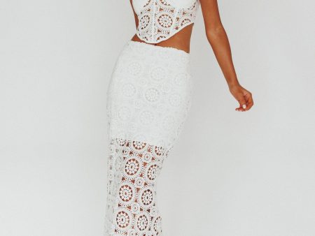 Granada Lace Maxi Skirt White Discount