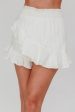 You Got It Tied Ruffle Skort White Hot on Sale