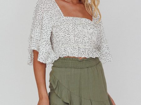 You Got It Tied Ruffle Skort Olive For Discount