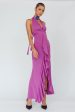 Zaphirah Halterneck Ruffle Dress Magenta Online Hot Sale