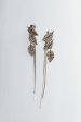 Zircon Leaves Tassel Drop Earrings Silver Fashion